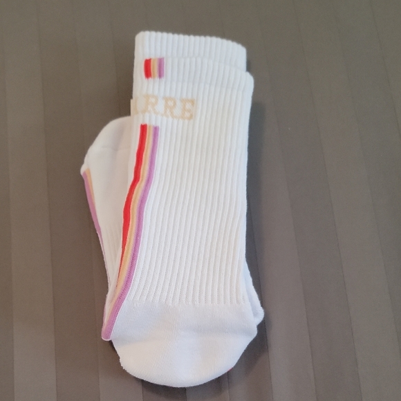 Lucky Honey Barre Grip Socks White with Multicolor Stripes - Retro Style - Picture 5 of 10